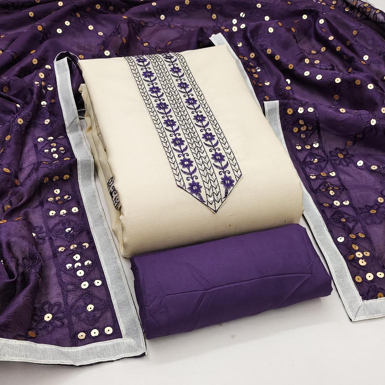Designer Life Style Bombay Cotton Tie Daman Less Multi Less Sequence Work Dress material Collection