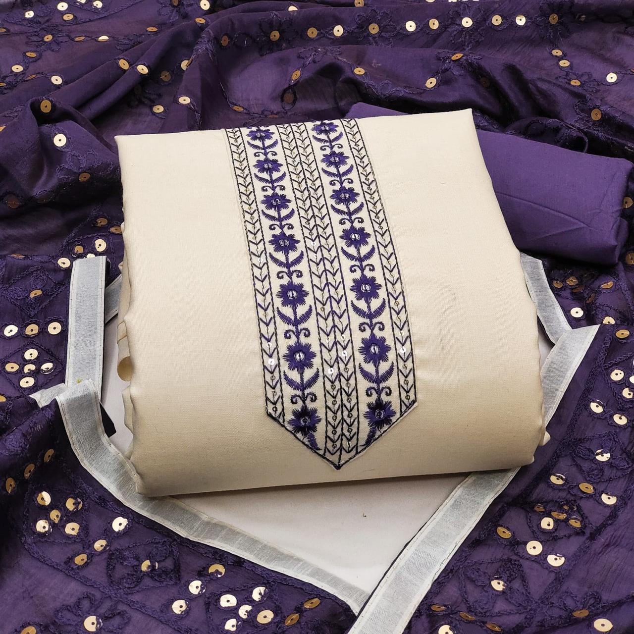 Designer Life Style Bombay Cotton Tie Daman Less Multi Less Sequence Work Dress material Collection