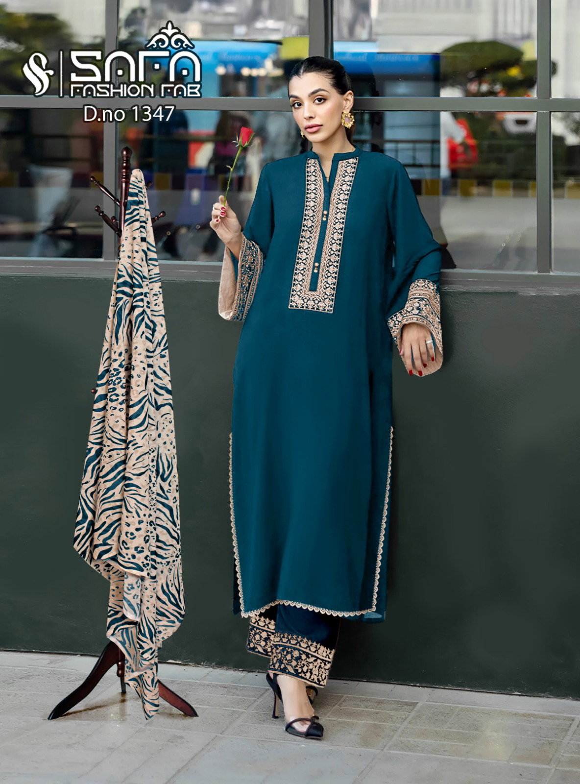 Luxury Pret Lpc 1347 havey Georgette Fabric Pakistani readymade Collection 