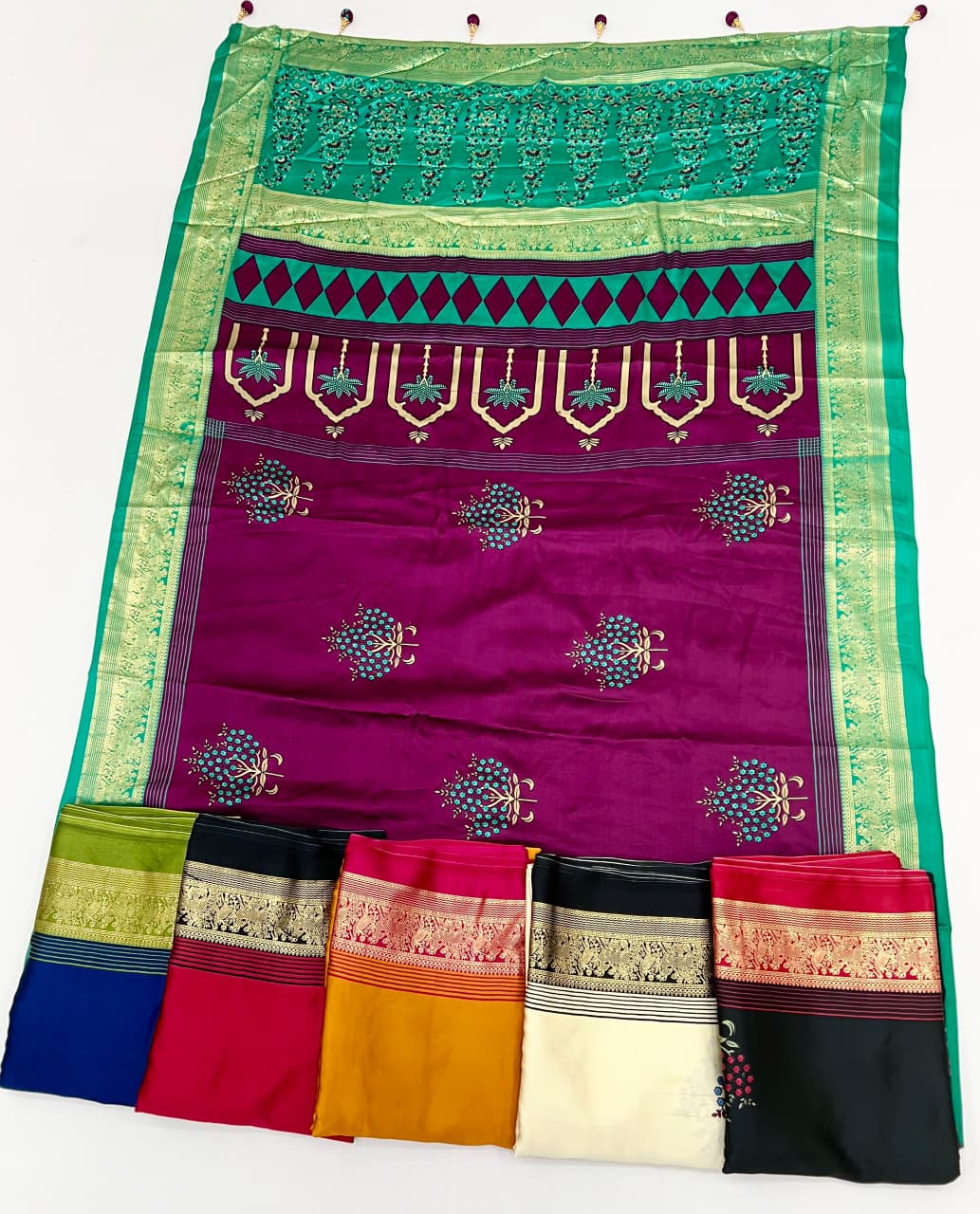 Gf Ajrakh Luxe Vol 12 Semi Modal with Foil Print Saree Collection