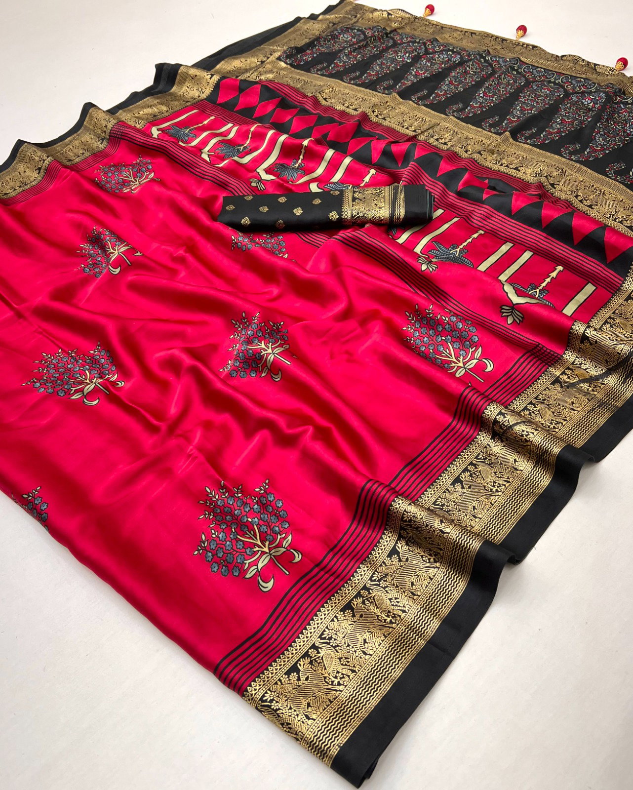 Gf Ajrakh Luxe Vol 12 Semi Modal with Foil Print Saree Collection