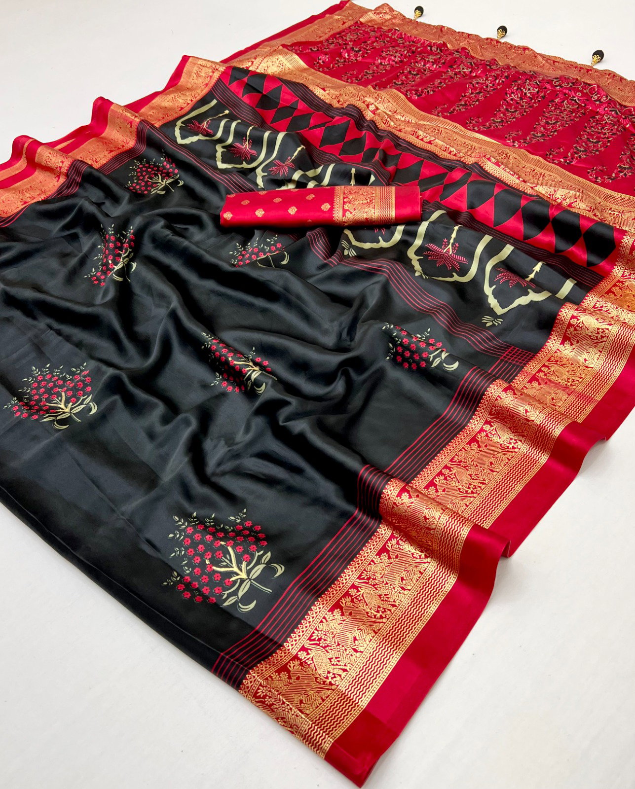 Gf Ajrakh Luxe Vol 12 Semi Modal with Foil Print Saree Collection