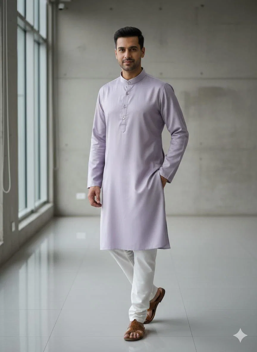 Lekha Sal 3 Silk Plain Mens Wear Kurta