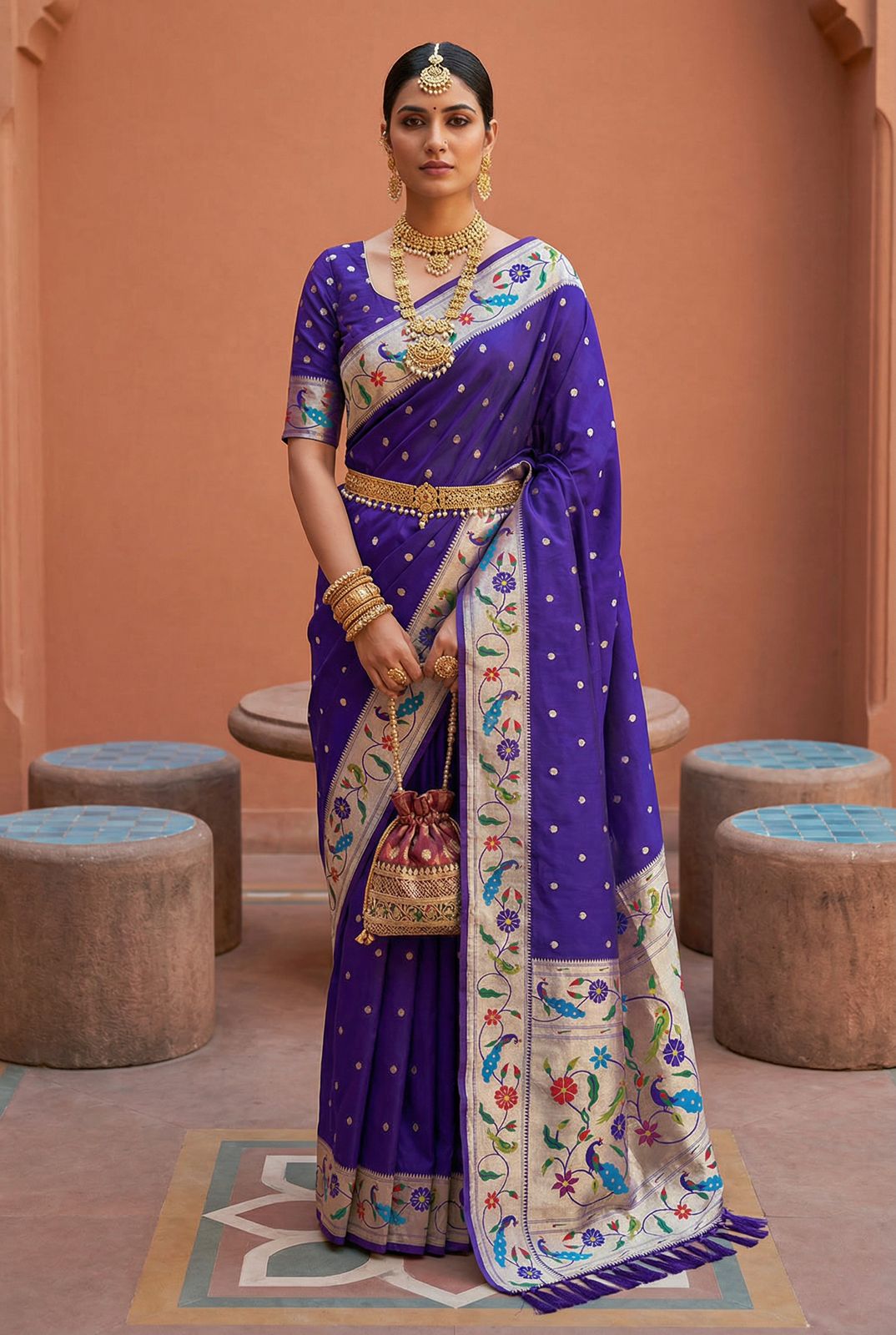 Lekha MN Lotus Paithani Vol 2 Soft Pethani Silk Zari Weaving Saree