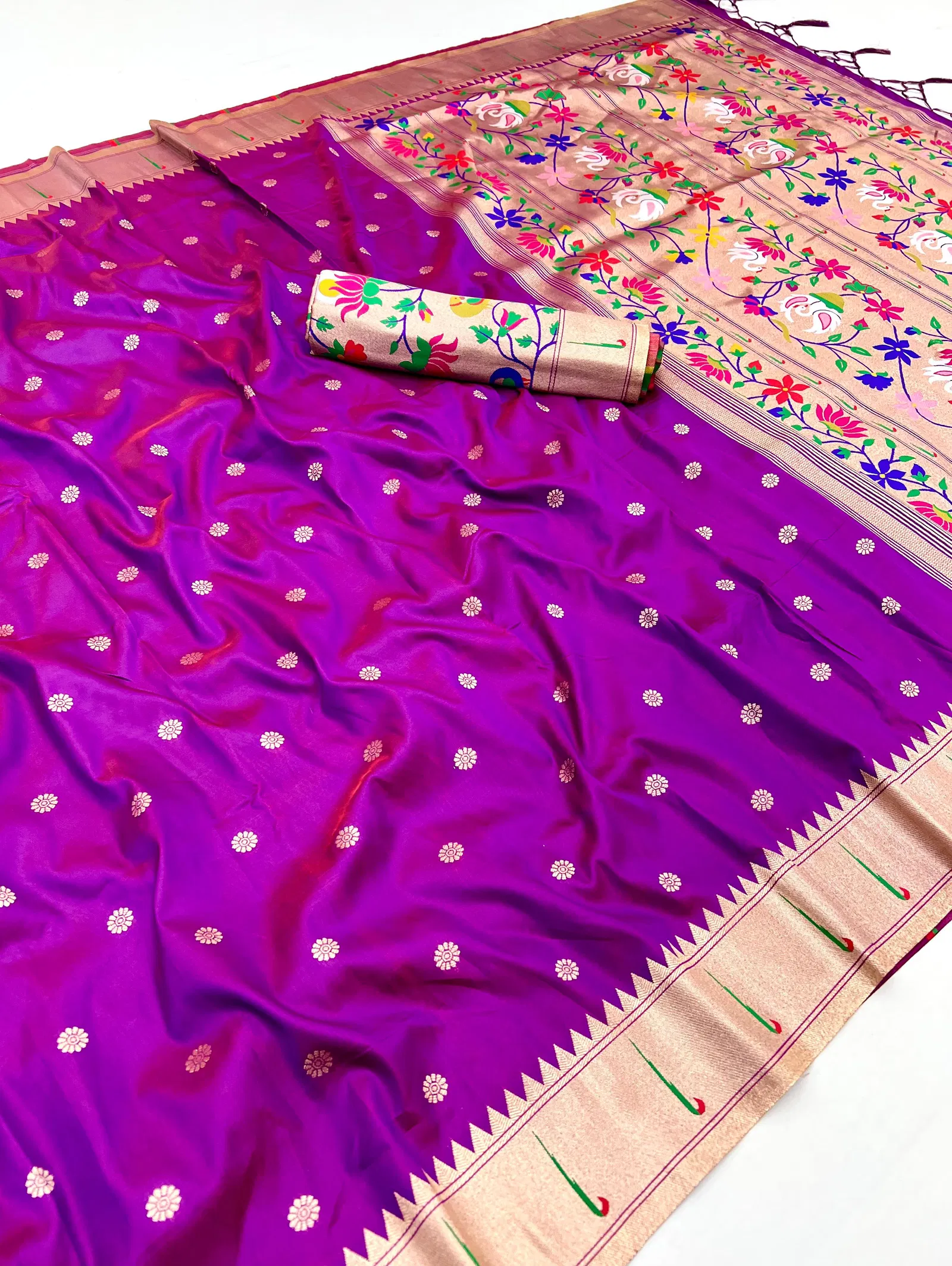 Mb 150 Paithani Silk Woven Work Traditional Saree Collection