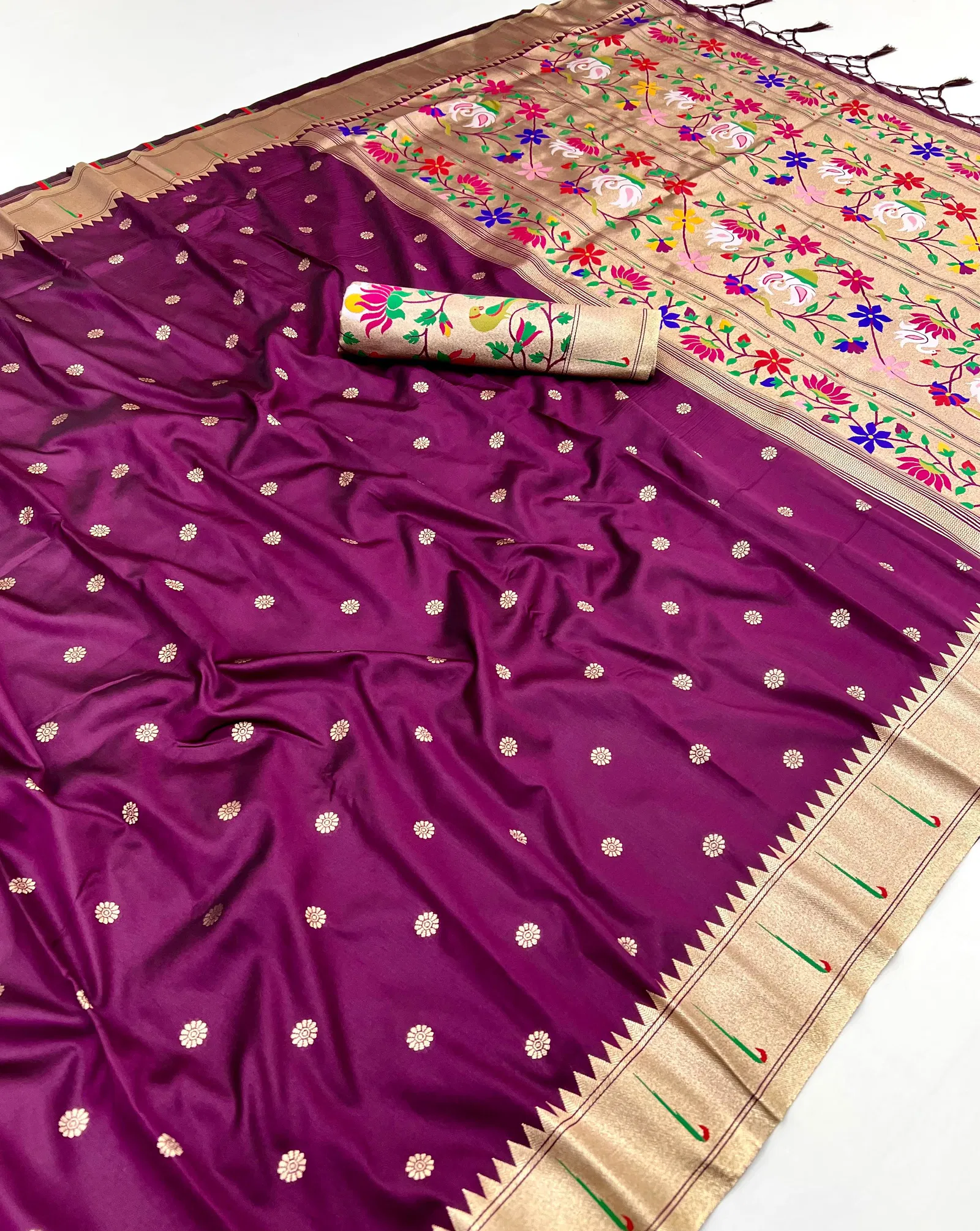 Mb 150 Paithani Silk Woven Work Traditional Saree Collection