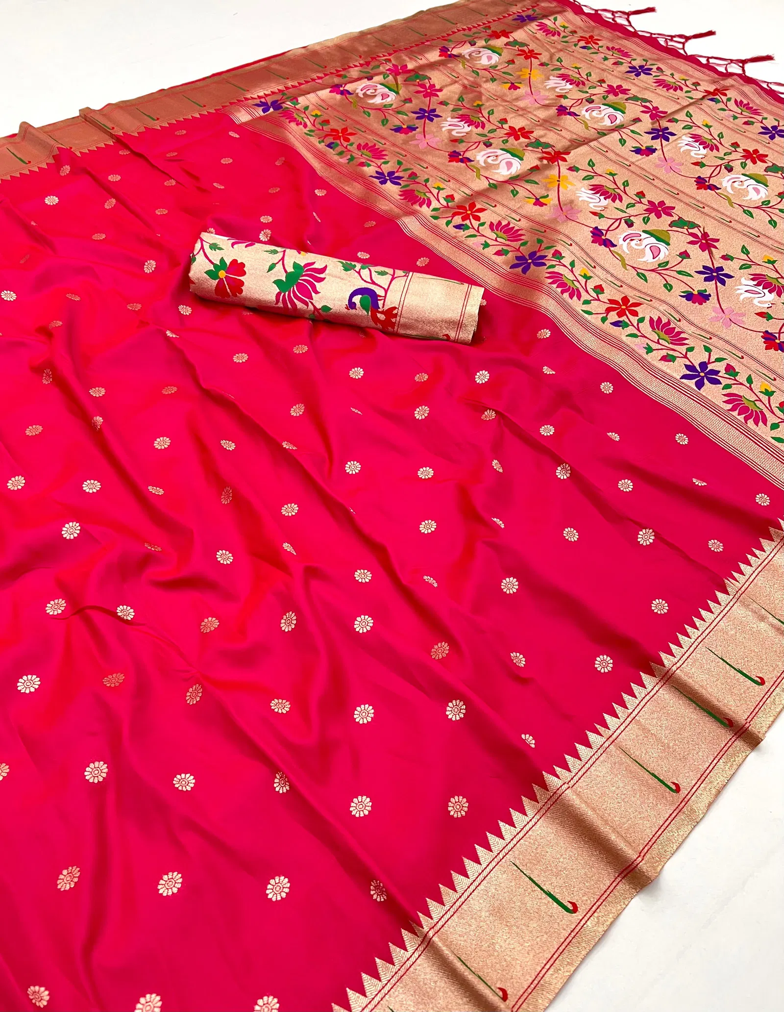 Mb 150 Paithani Silk Woven Work Traditional Saree Collection