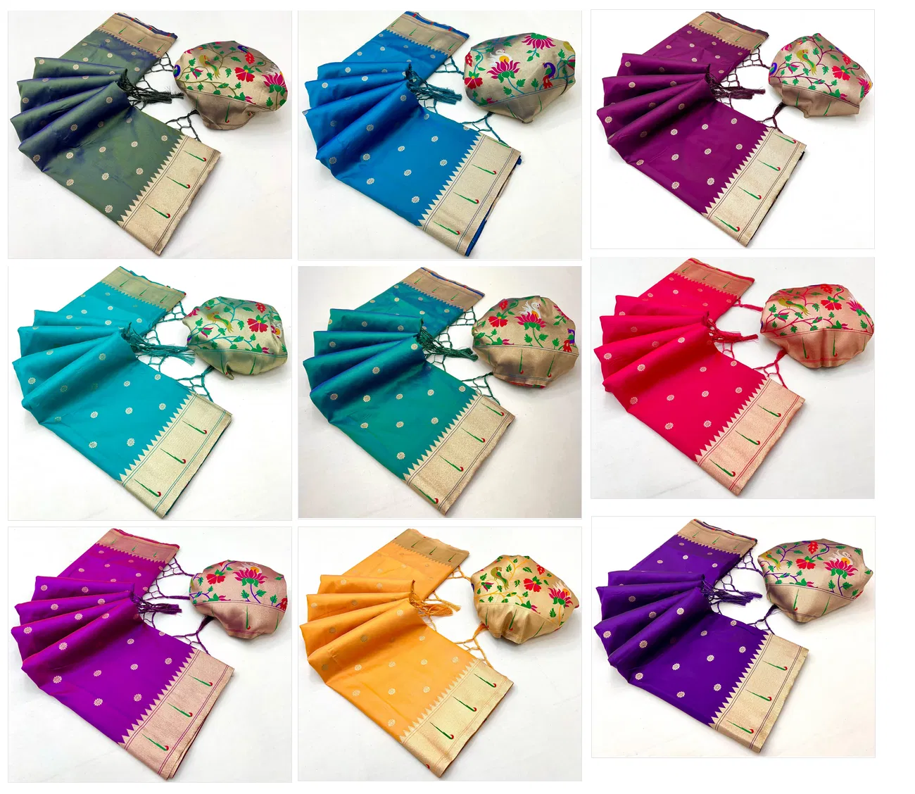 Mb 150 Paithani Silk Woven Work Traditional Saree Collection
