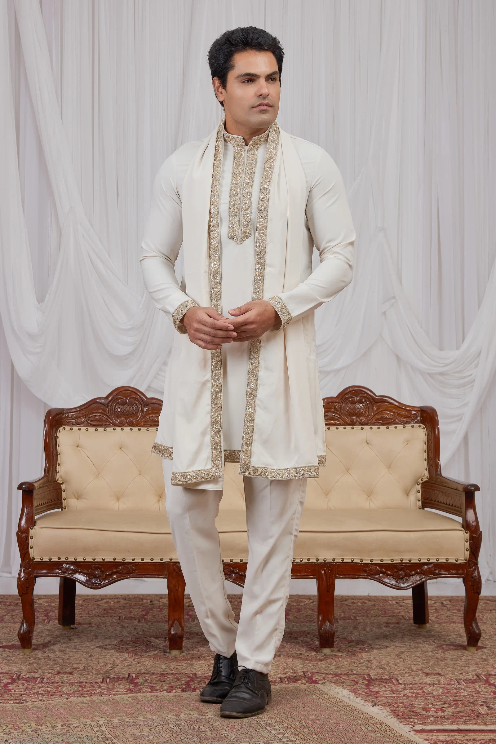 Sumi 4544 To 4546 Armani Fabric Stright Kurta With Stole And Bottom