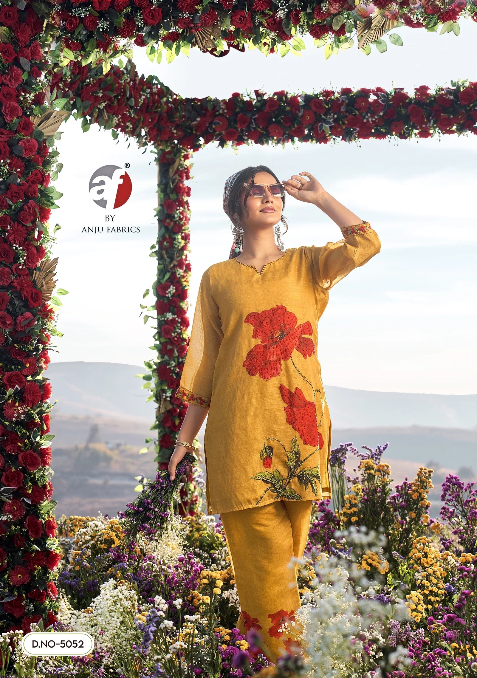 AF Royal Peacock Khadi Cotton Pure Knote Work Top With Bottom