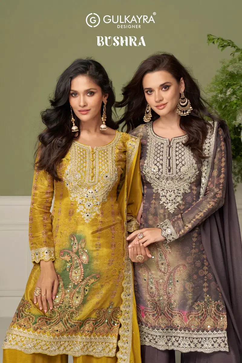Gulkayra Bushra Chinon Digital With Embroidery Work Salwar Kameez