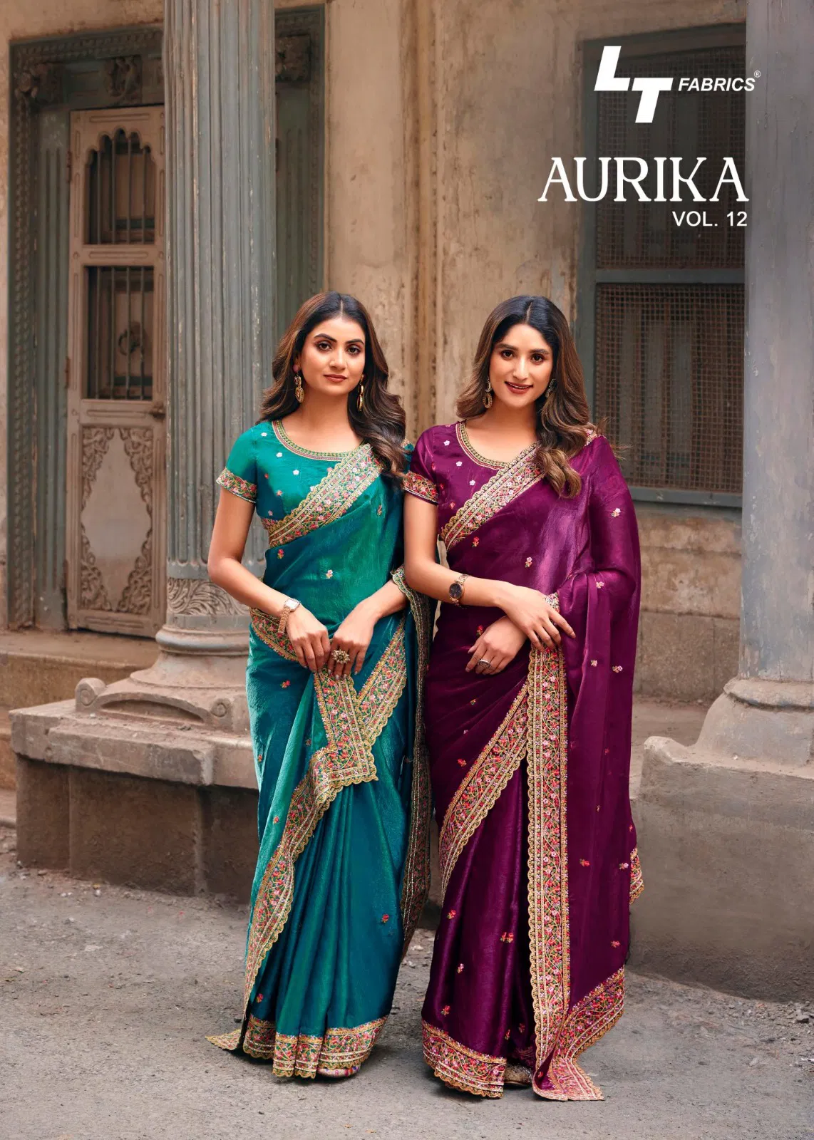 Lt Aurika Vol 12 Silk With Embroidery Work Party Wear Saree Collection