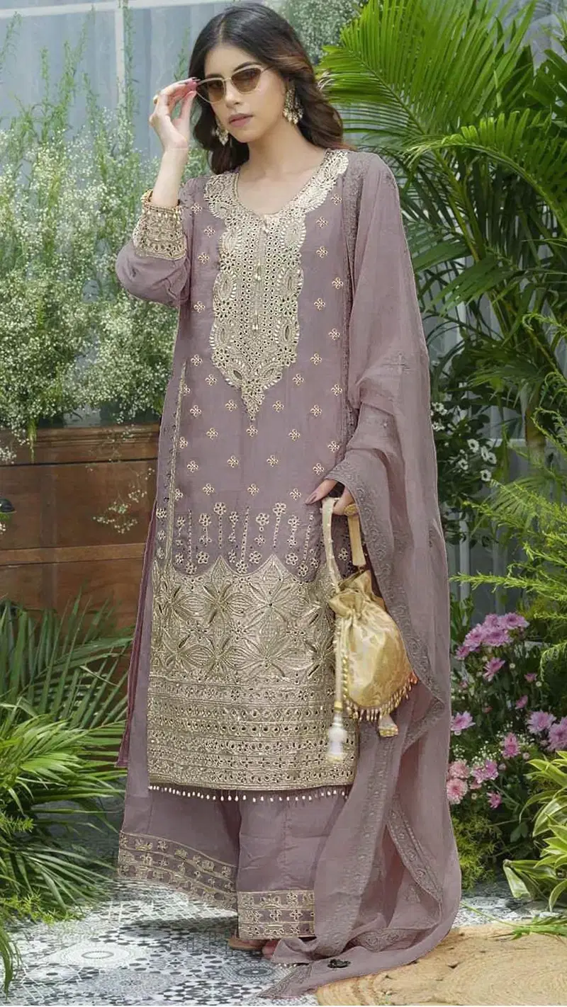 Bilqis B 257 A To D Readymade Chinon Embroidered Pakistani Suits