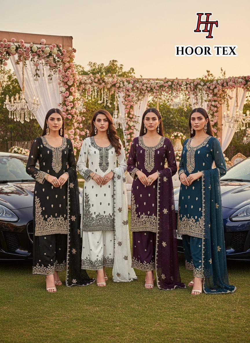 Hoor Tex HF 491 A to D Heavy Chinon With Cut Work Readymade Collection