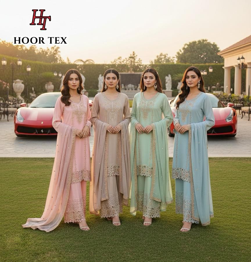 Hoor Tex 380 A to D Heavy Georgette Pakistani Readymade Collection
