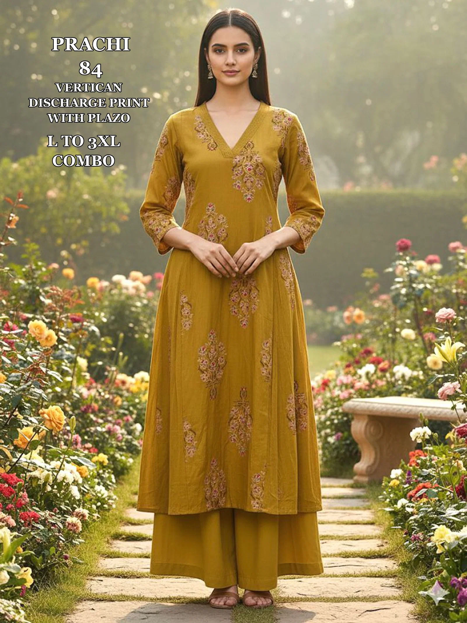Dnp Prachi 83 And 84 Vertican Anarkali Top With Plazzo