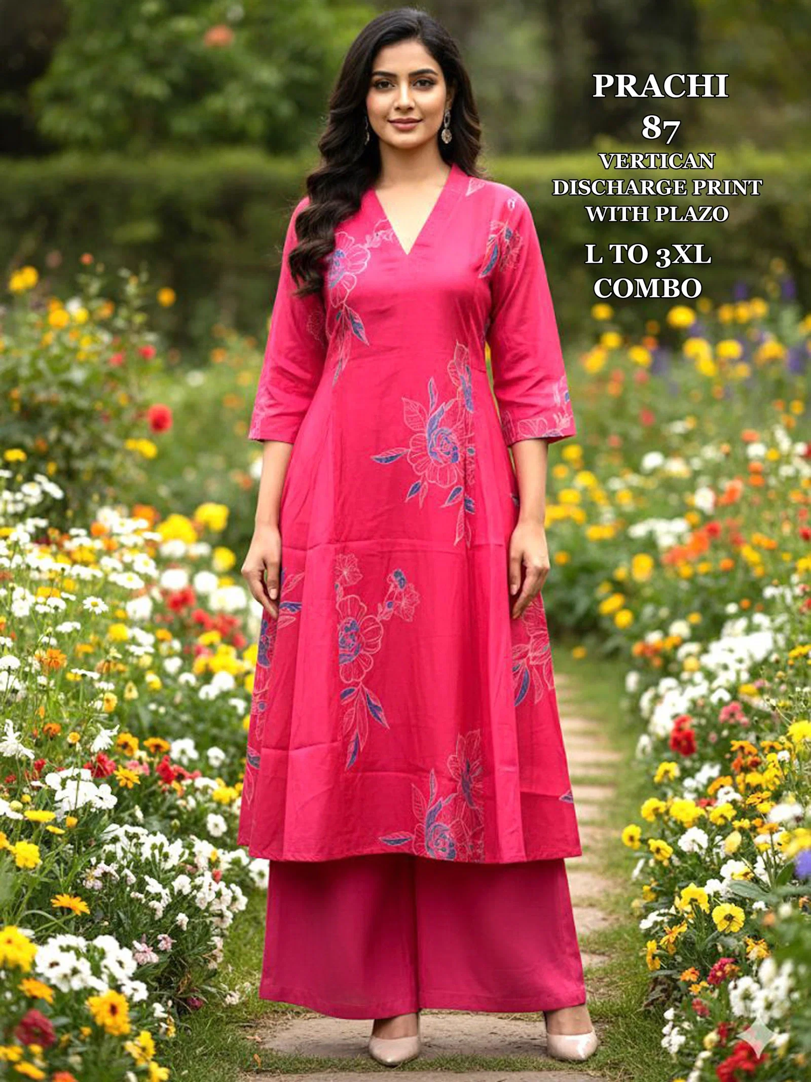 Dnp Prachi 87 And 88 Vertican Anarkali Top With Plazzo