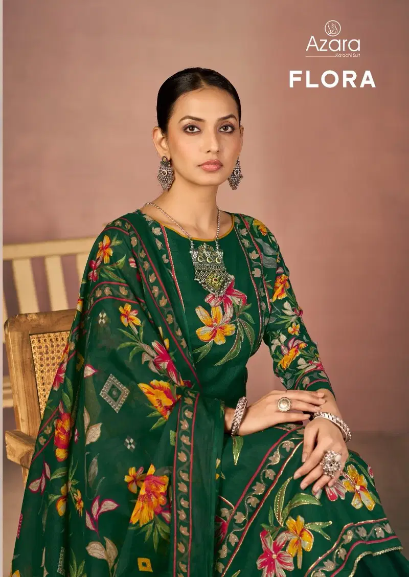 Radhika Azara Flora Lawn Cotton Printed Designer Dress Material
