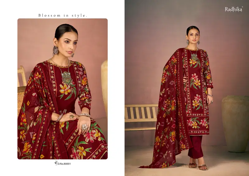 Radhika Azara Flora Lawn Cotton Printed Designer Dress Material