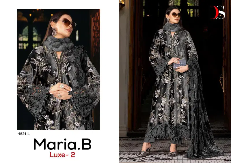 Deepsy Maria B Luxe 1521 Viscose Rayon Embroidery Work Pakistani Salwar Kameez