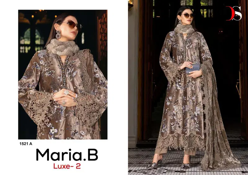 Deepsy Maria B Luxe 1521 Viscose Rayon Embroidery Work Pakistani Salwar Kameez