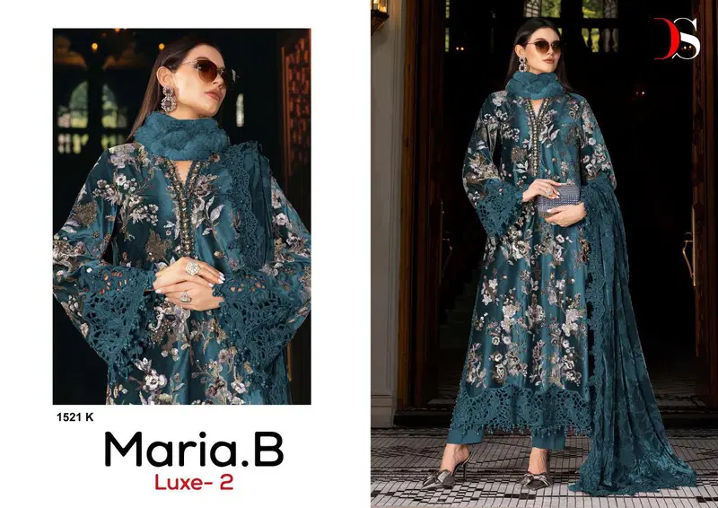 Deepsy Maria B Luxe 1521 Viscose Rayon Embroidery Work Pakistani Salwar Kameez