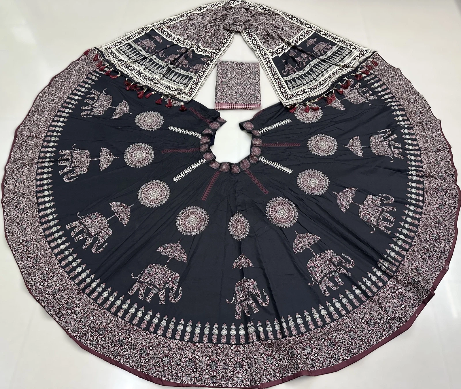 James Black Hathi Poly Cotton Rayon Lehenga Choli Collection