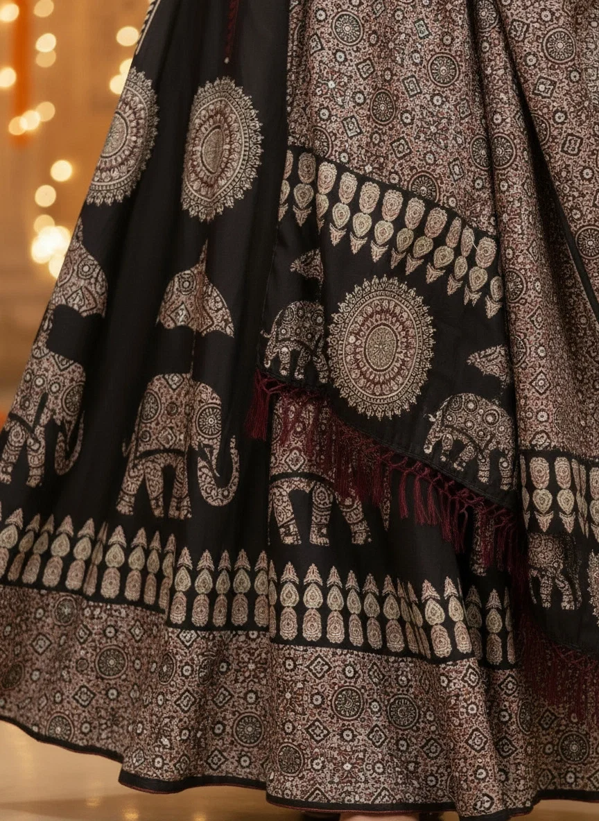 James Black Hathi Poly Cotton Rayon Lehenga Choli Collection