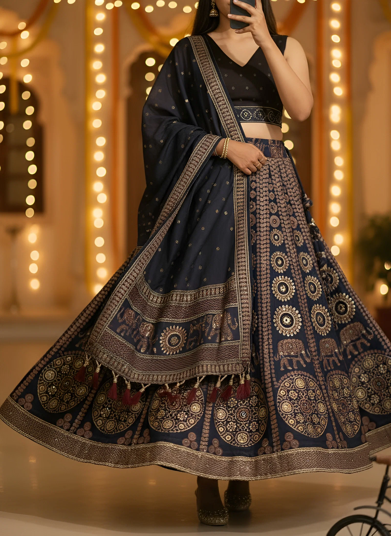 James Black Chakra Poly Cotton Rayon Lehenga Choli Collection