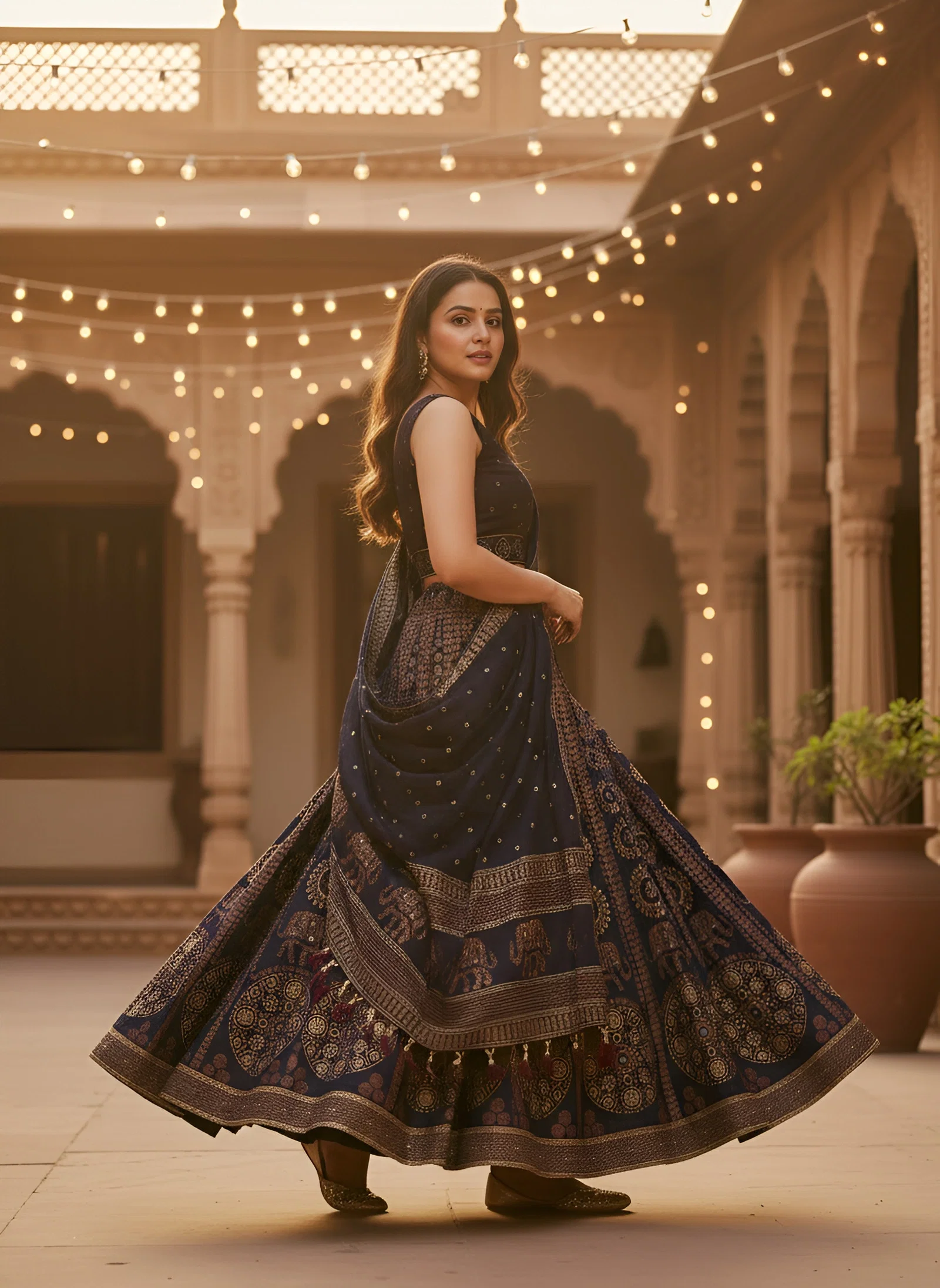 James Black Chakra Poly Cotton Rayon Lehenga Choli Collection