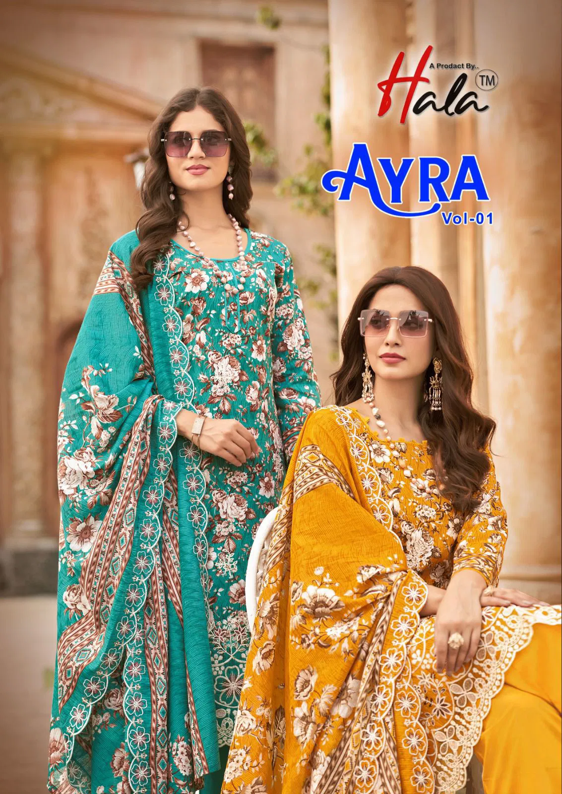 Hala Ayra Vol 1 Cotton Print Chikankari Work Dress Material Collection