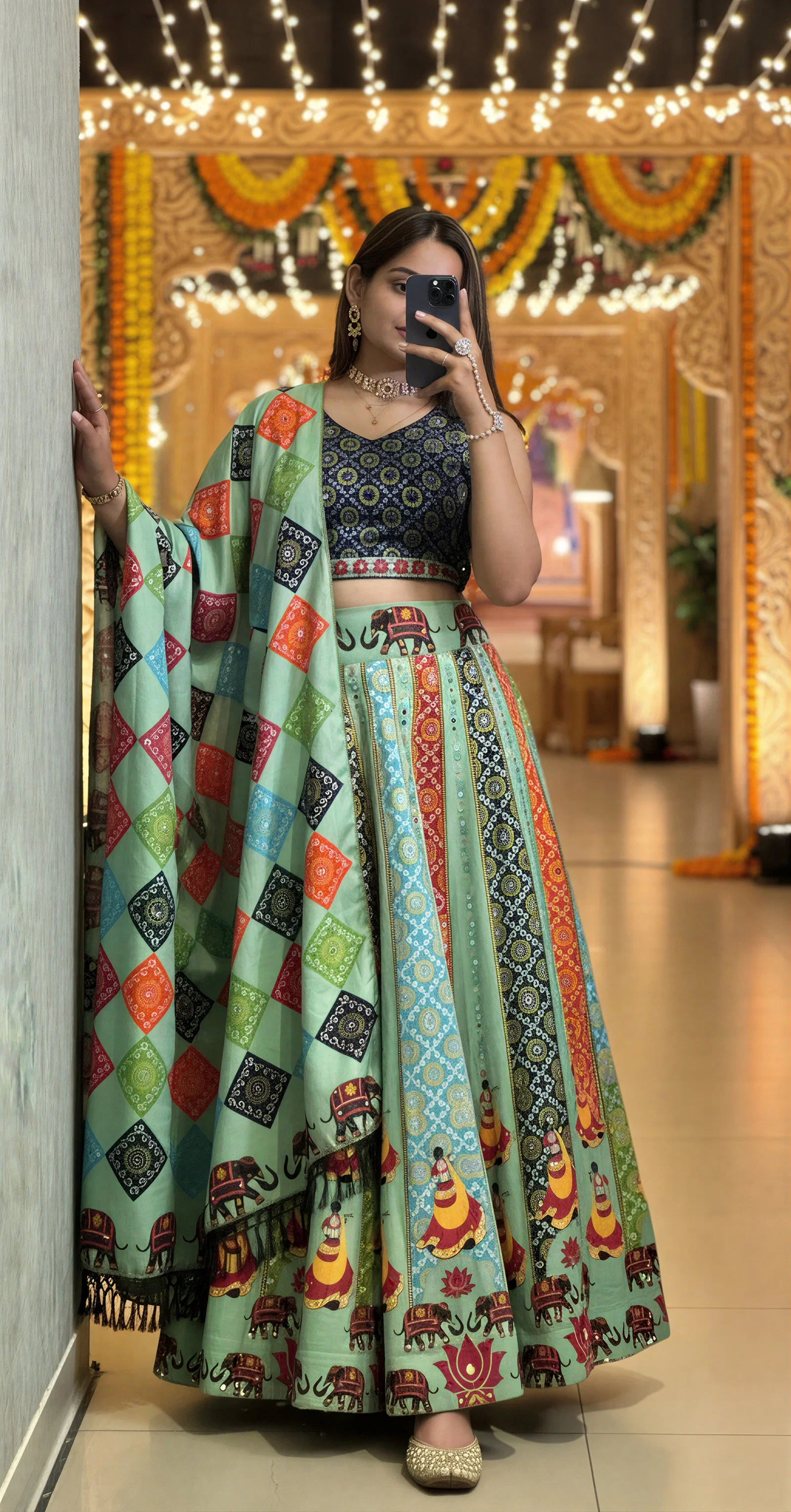 James Pista Hathi Poly Cotton Rayon Lehenga Choli Collection