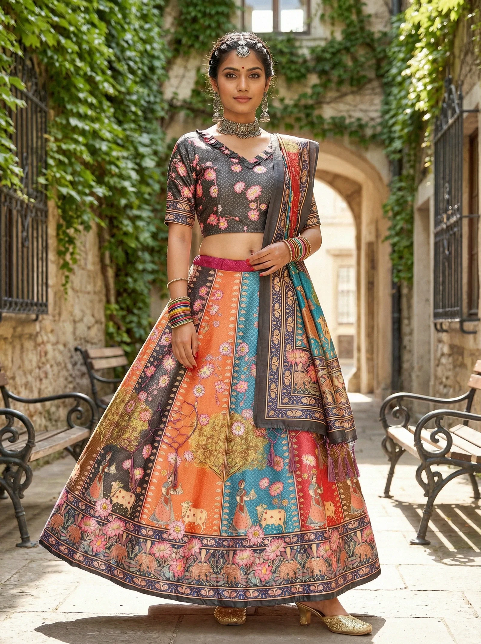 James Gorkhdi Gadwal Heavy Satin Silk Lehenga Collection