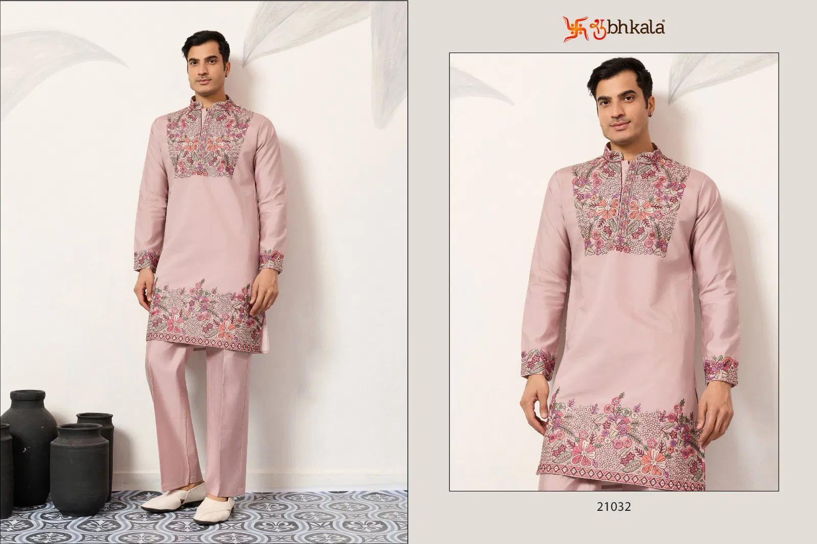 Shubhvastra Nawabi Kurta Pant Viscose Silk Festival Wear Collection