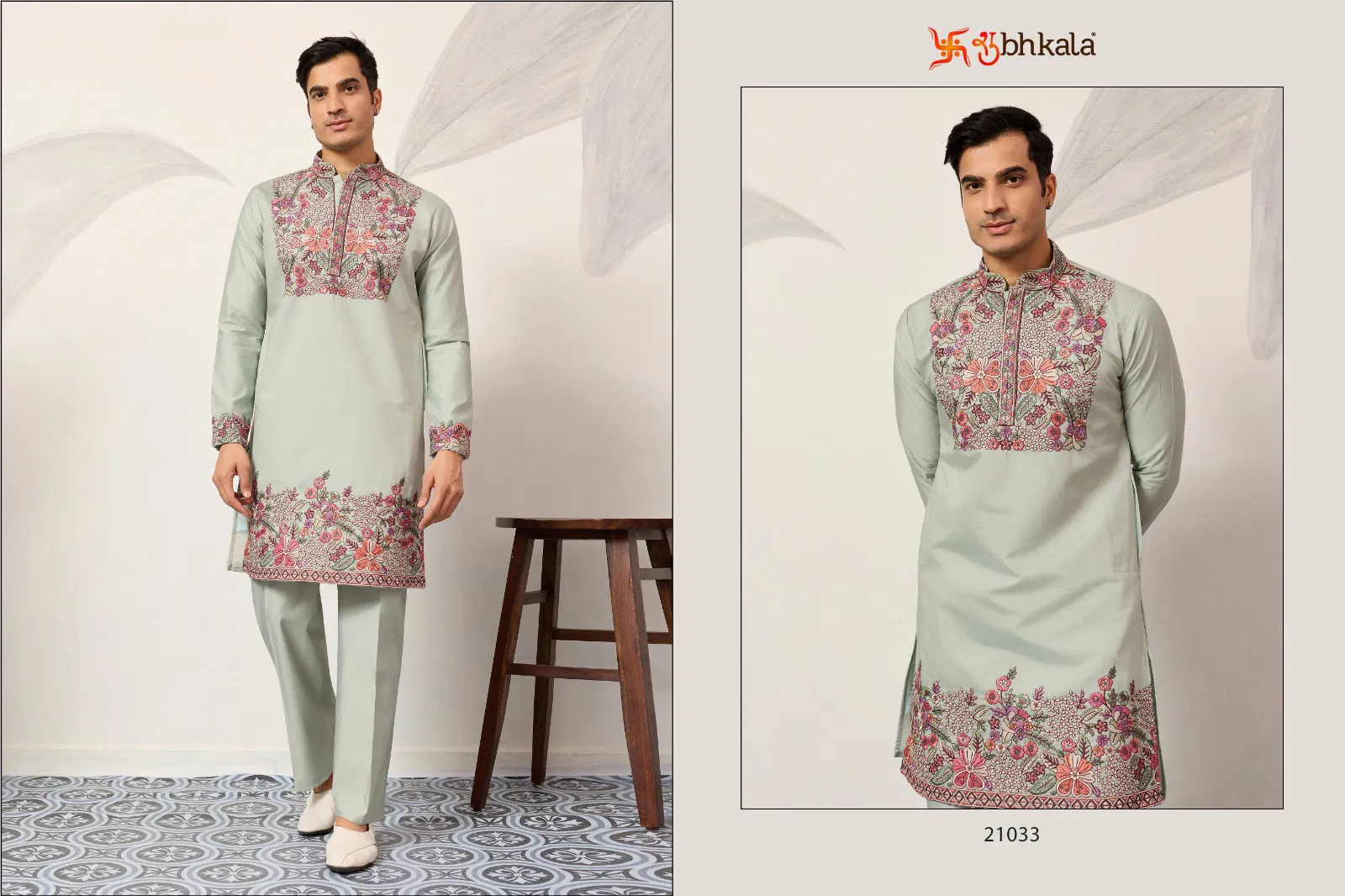 Shubhvastra Nawabi Kurta Pant Viscose Silk Festival Wear Collection