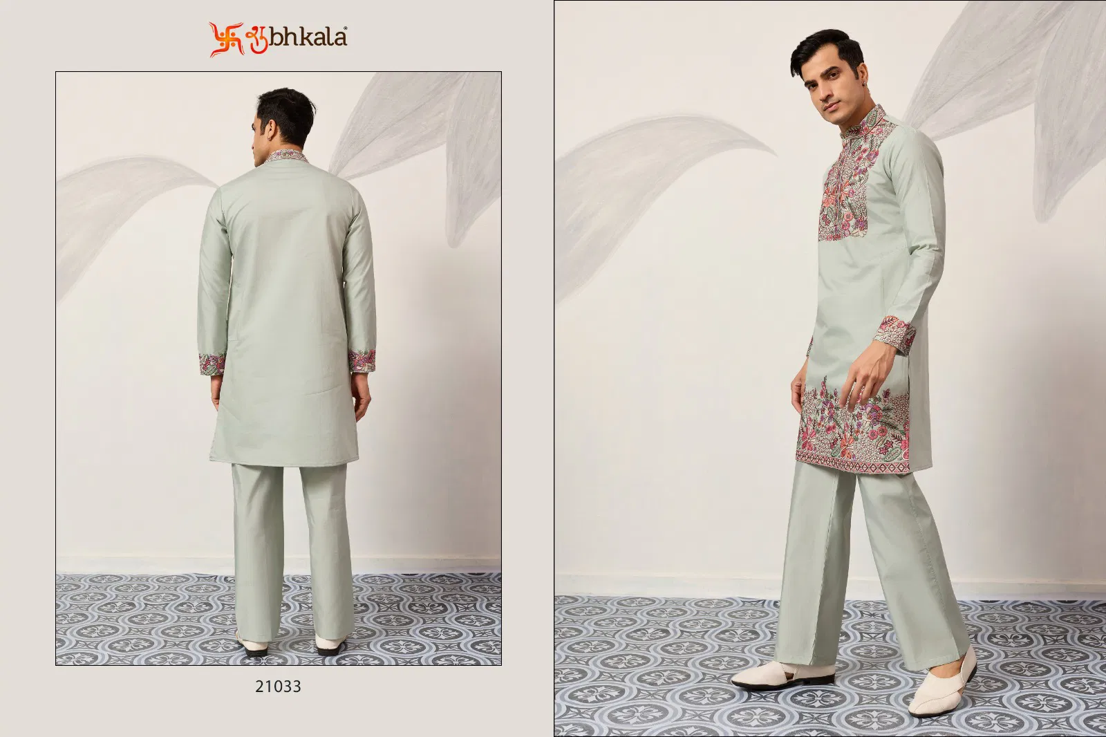 Shubhvastra Nawabi Kurta Pant Viscose Silk Festival Wear Collection