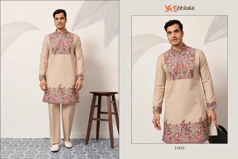 Shubhvastra Nawabi Kurta Pant Viscose Silk Festival Wear Collection