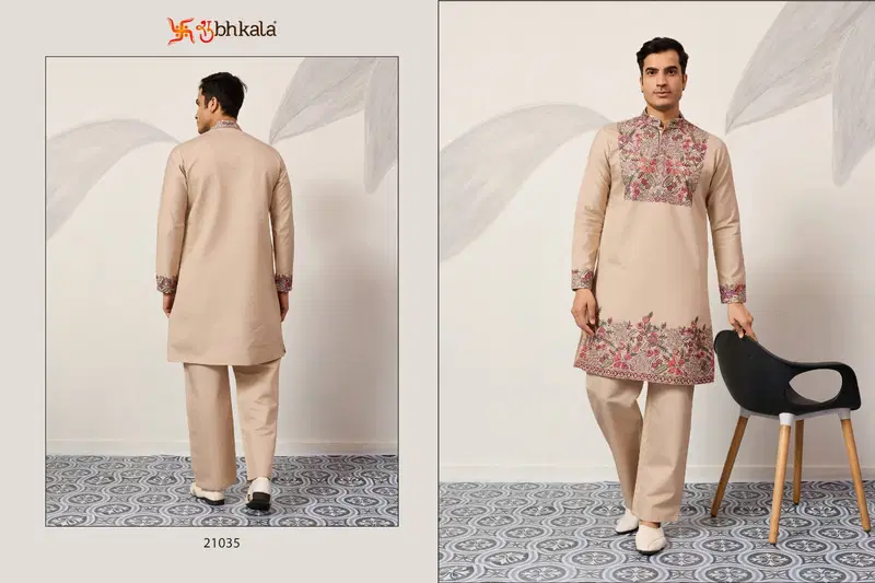 Shubhvastra Nawabi Kurta Pant Viscose Silk Festival Wear Collection