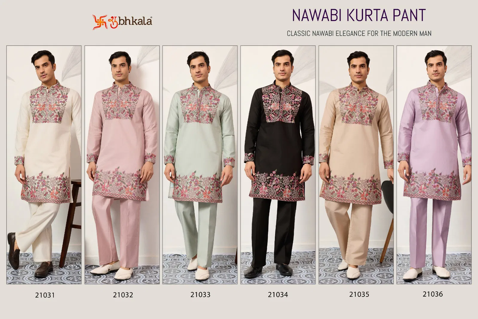 Shubhvastra Nawabi Kurta Pant Viscose Silk Festival Wear Collection