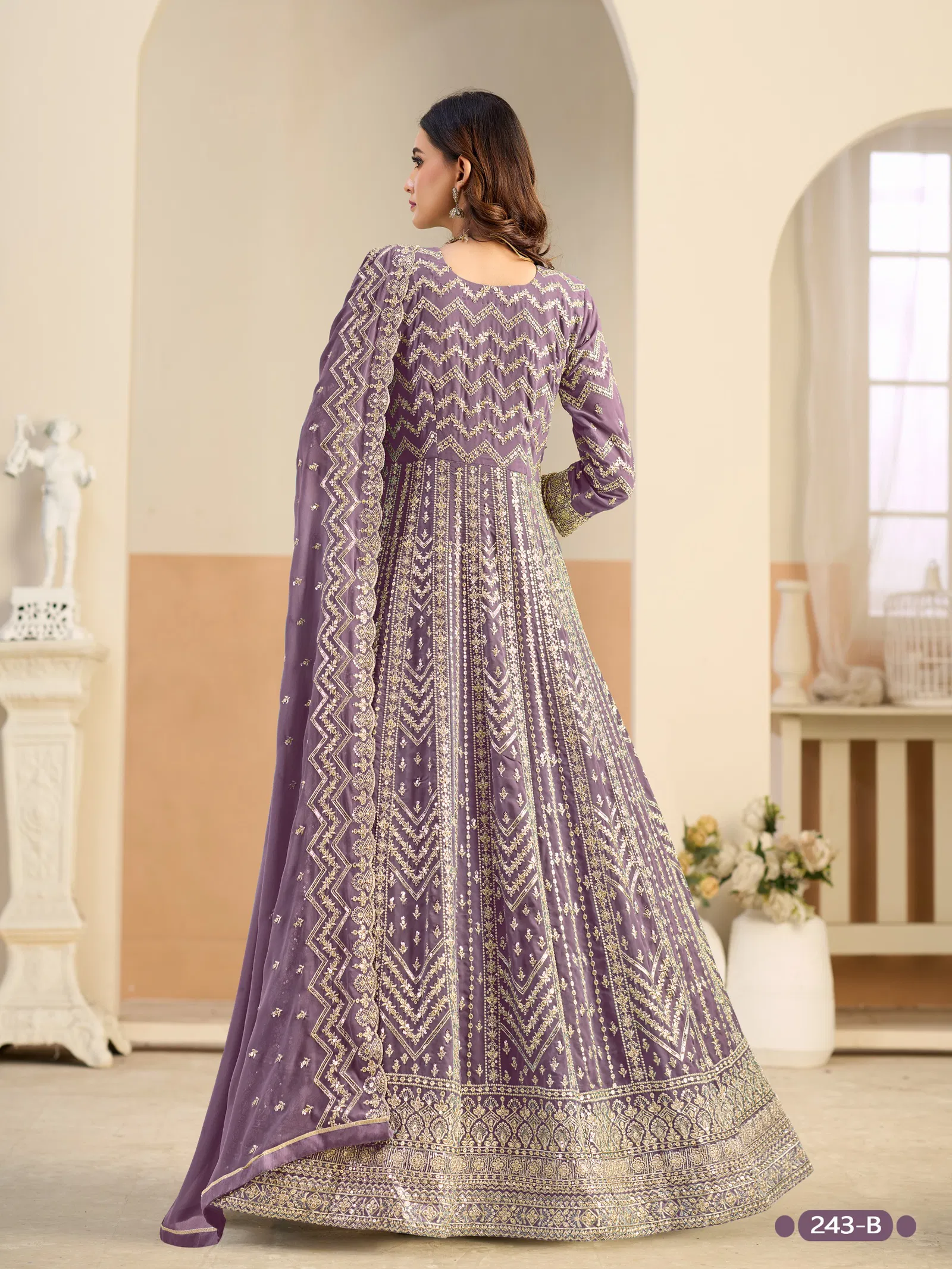 Aanaya Vol 243 Faux Georgette With Work Designer Gown And Dupatta Collection