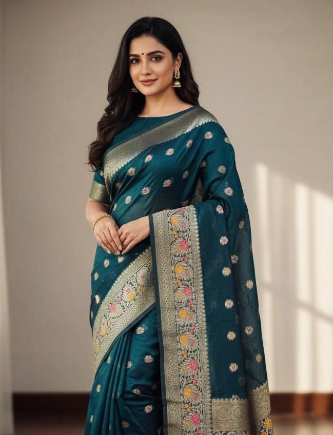 NCO 42 Kora Organza Jacquard With Zari Weaving Saree