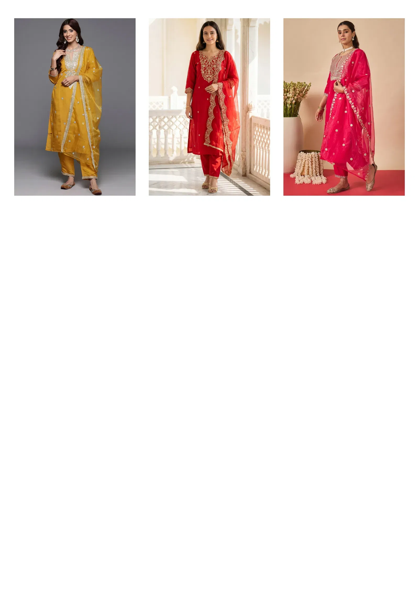 Indo Era 2613 Silk Blend Motifs Embroidered Kurta With Bottom Dupatta Set