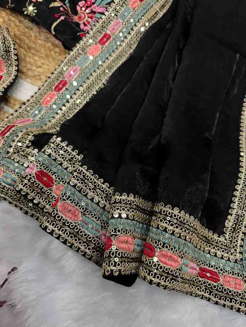 Kc 2093 Space Silk Multi Thread Sequence Embroidery Designer Saree Collection