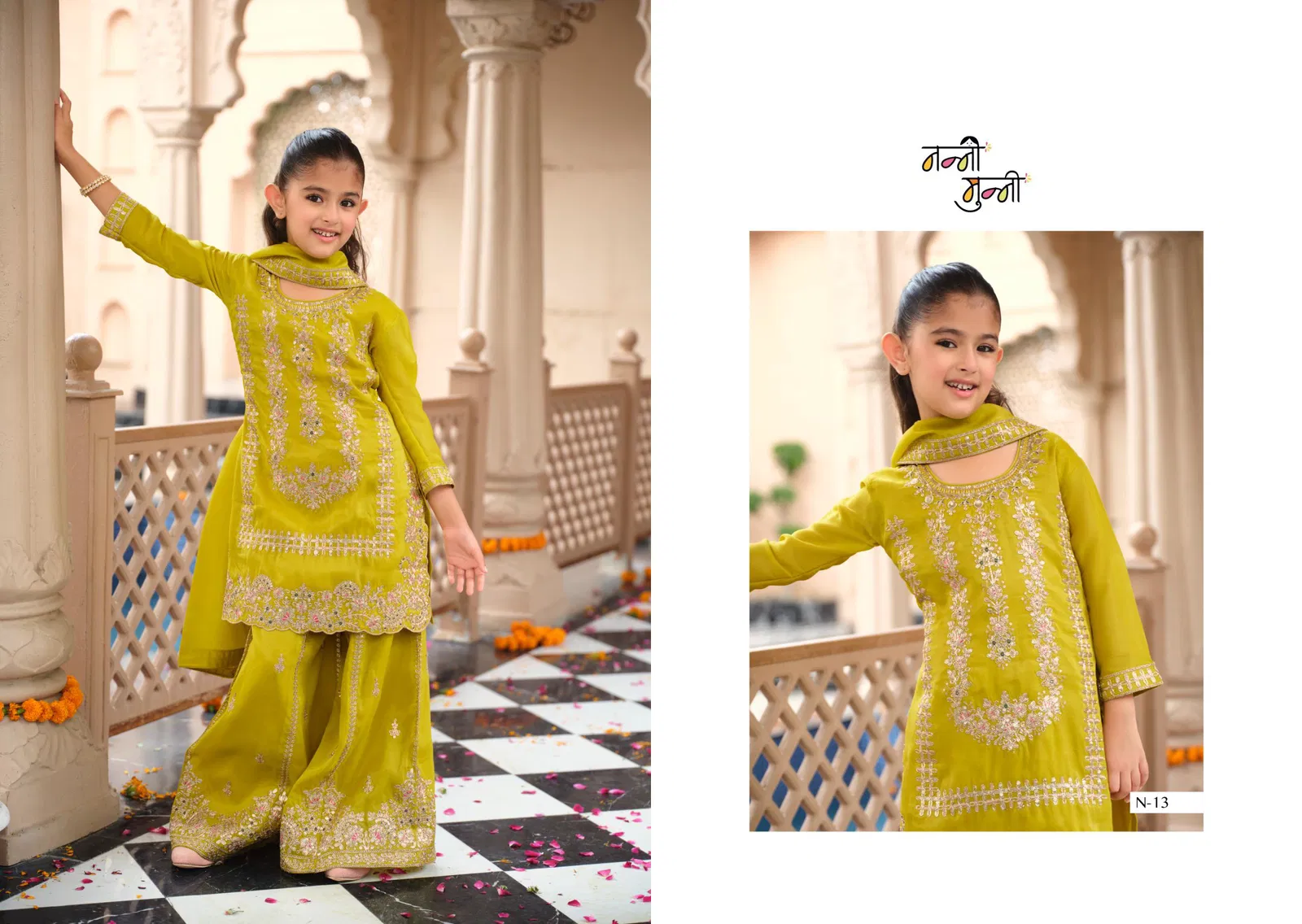 Nanni Munni Krohi Simar With Embroidery Designer Top Plazzo And Dupatta