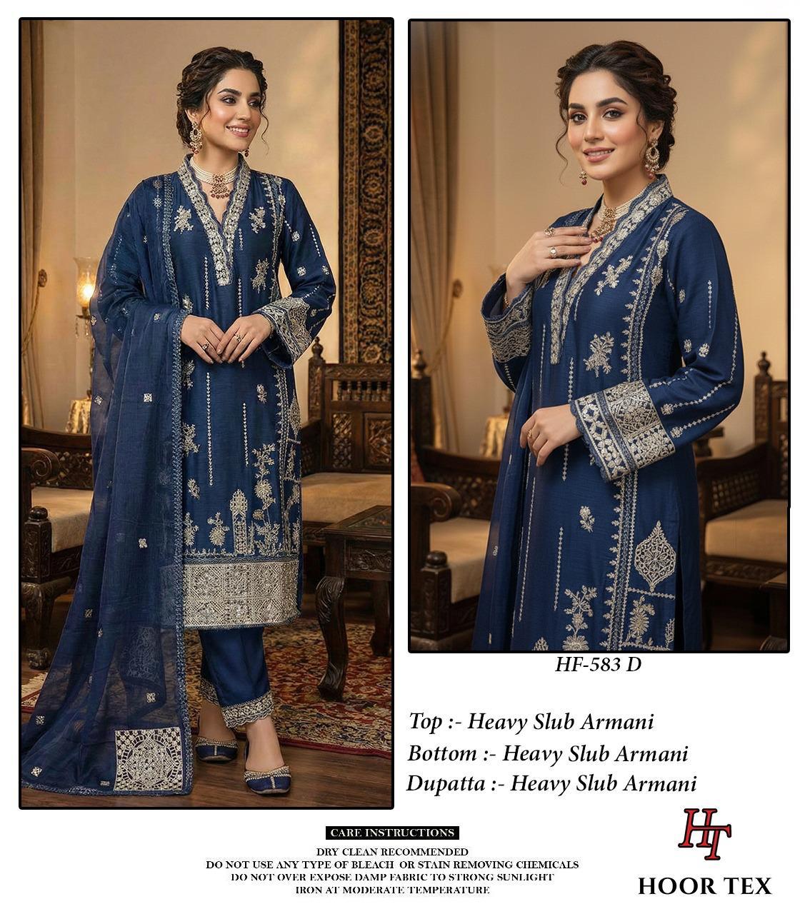 Hoor Tex Hf 583 A to D Heavy Fox Georgette Pakistani Readymade Collection