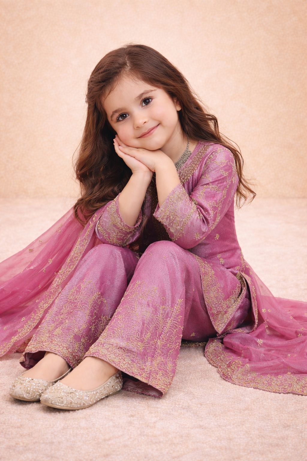 OC 244 Pure Gmy Silk Heavy Embroidery Girl Kids Collection