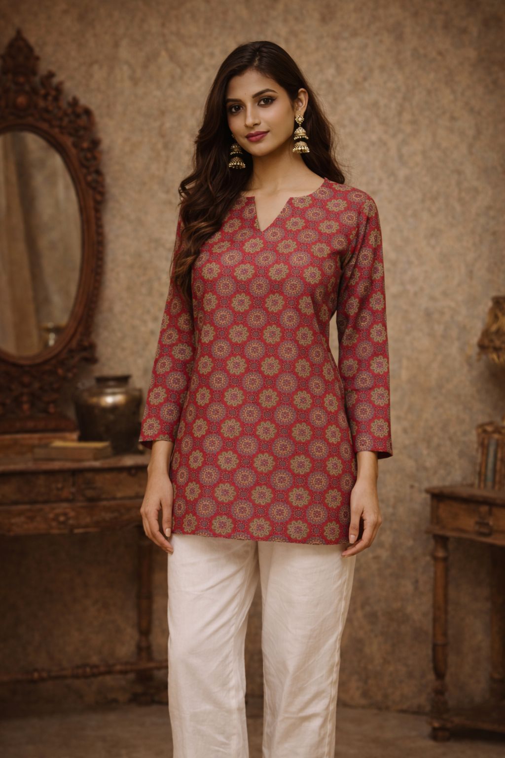 Aawiya RJ 11 Muslin Cotton Digital Printed Tunic Style Top