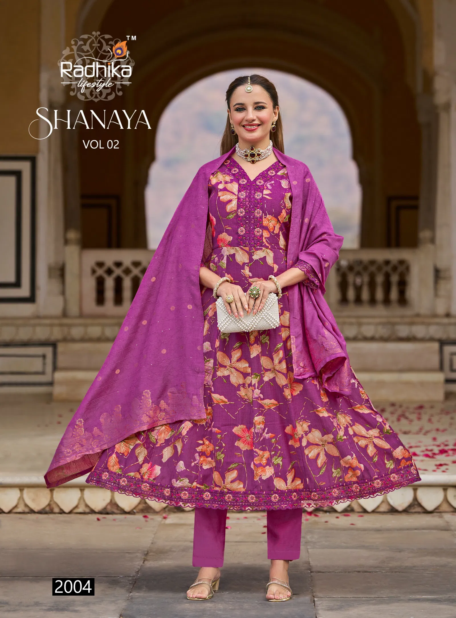 Radhika Shanaya Vol 2 Milano Print With Work Kurti Pant And Dupatta
