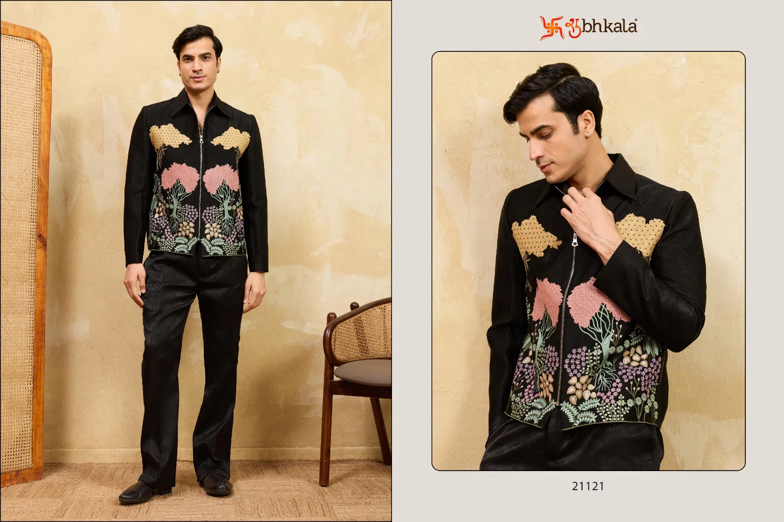 Shubhvastra Nextgen Jacket Velvet Embroidery Work Jacket And Pant Collection