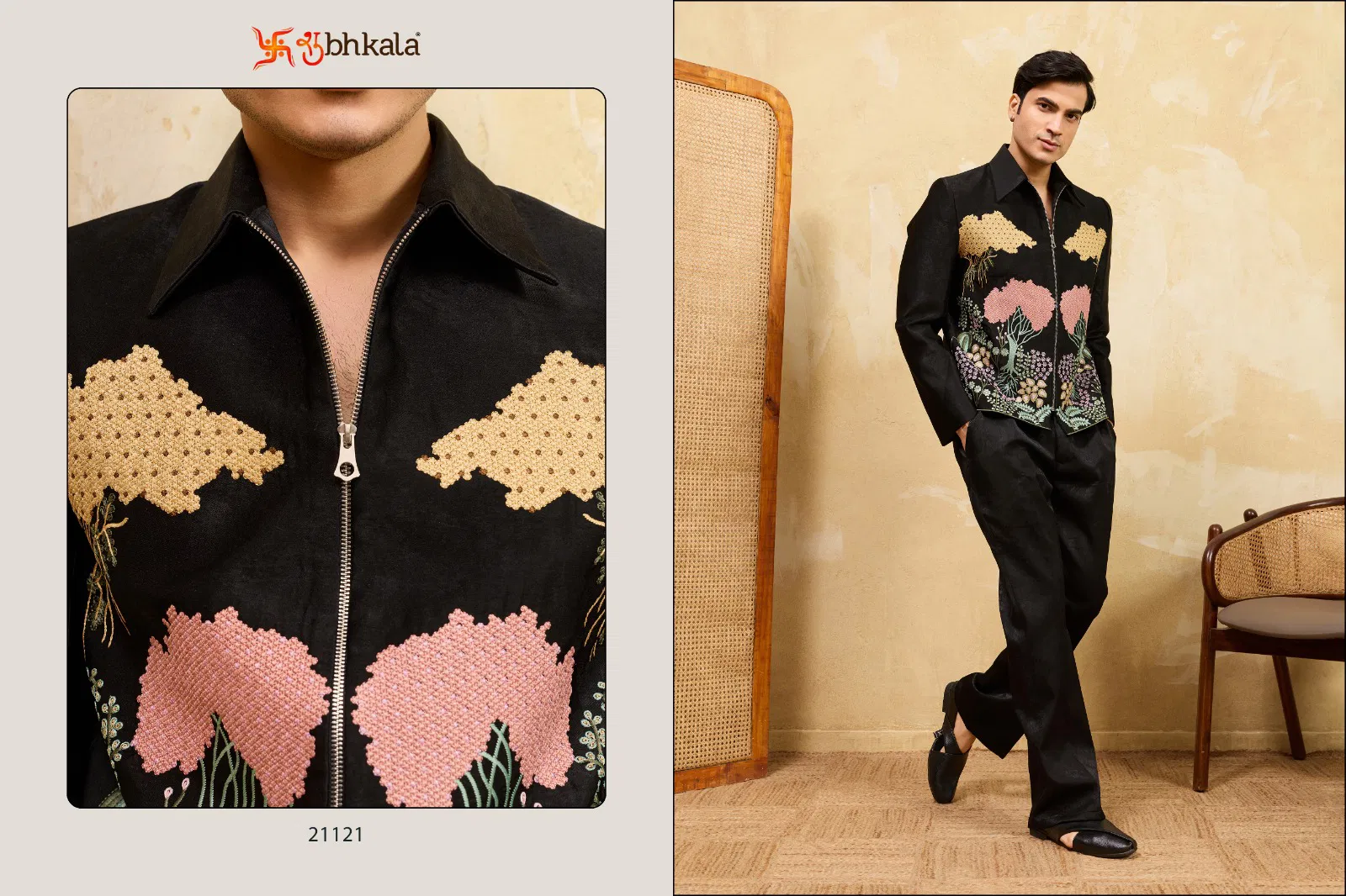 Shubhvastra Nextgen Jacket Velvet Embroidery Work Jacket And Pant Collection